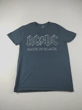 AC/DC T Shirt Men's Large Back In Black Rock And Roll Grunge Brian Johnson
