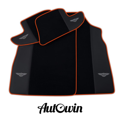AutoWin Brand Black Floor Mats for Bentley Continental GT 2003-2011 Red Trim