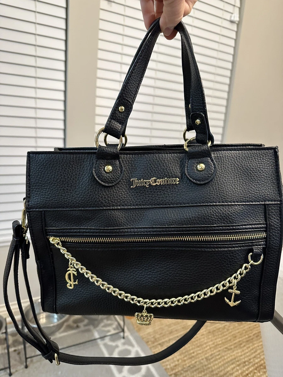 Juicy Couture Black With Gold Hardware Satchel Handbag Blink Y2k EUC