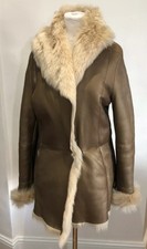 Iceberg Bronze Shearling Coat Size S