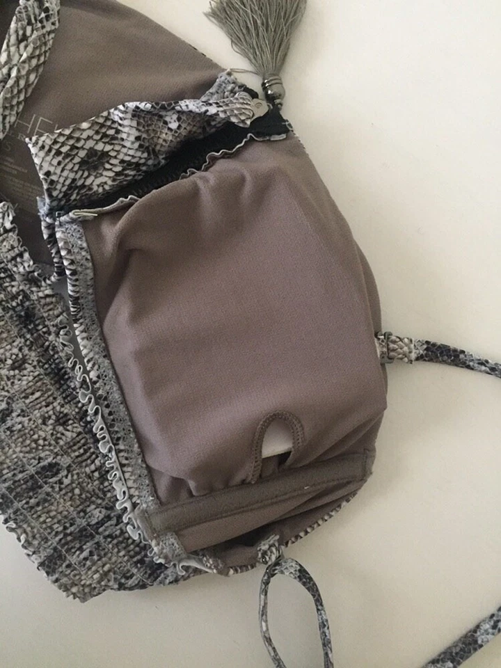 Rachel Roy Snakeskin Print Bandeau Swim Top, XS - Image 3 of 4