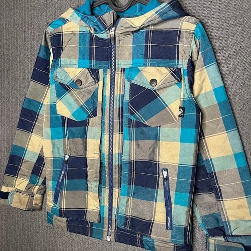 Nike 6.0 Hoodie Youth Small Blue Yellow Plaid Zip Up Flawed Skate Grunge Y2k - Picture 2 of 13