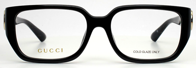 GUCCI GG1694OA 001 Black Womens Rectangle Full Rim Eyeglasses 55