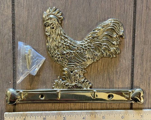 Rooster Key Rack Hooks - Brass Upper Deck - 第 1/3 張圖片