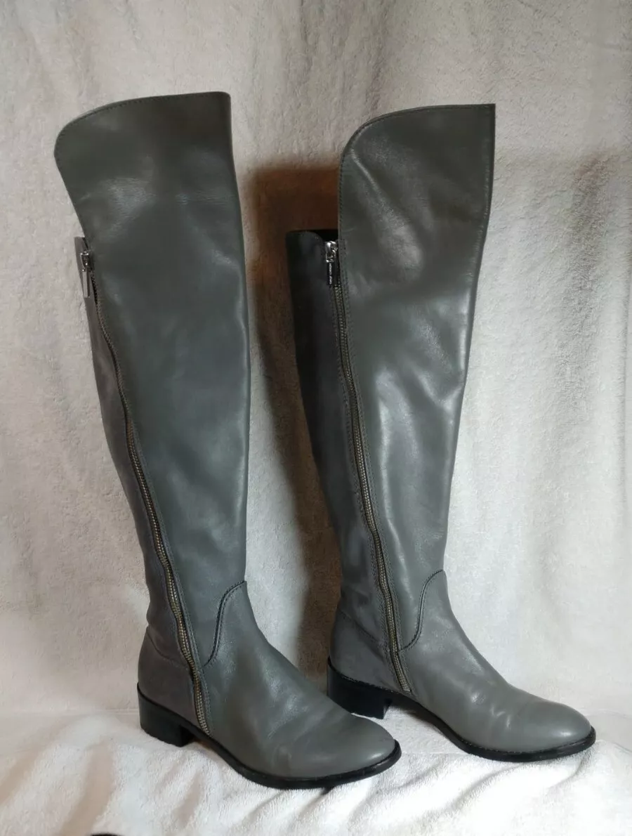 Michael Kors Womens Grey Bromley Flat Boot Woman s size 6.5m VERY NICE
