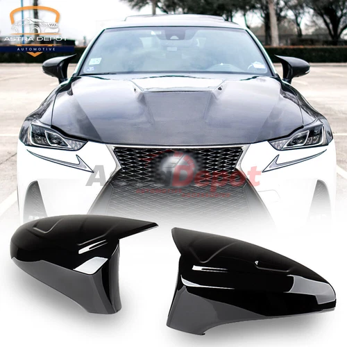 Gloss Black Side Mirror Cover Caps for Lexus GS300 IS250 ES330 ES350 2013-2018