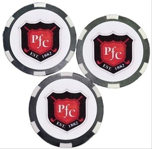 THREE (3) Pittsburgh Field Club - Poker Chip / Golf Ball Marker