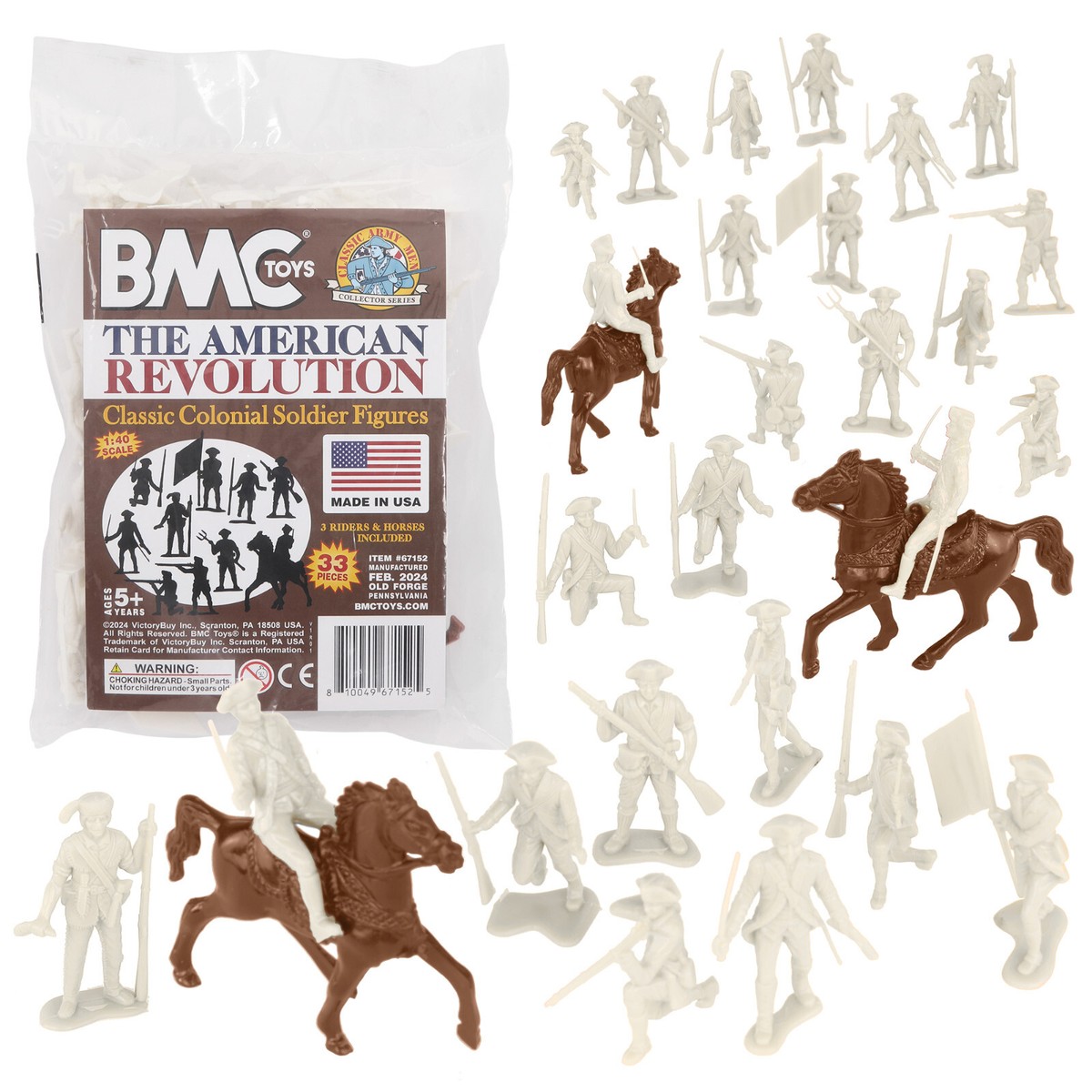 BMC MPC Recast Revolutionary War Plastic Army Men White AWI