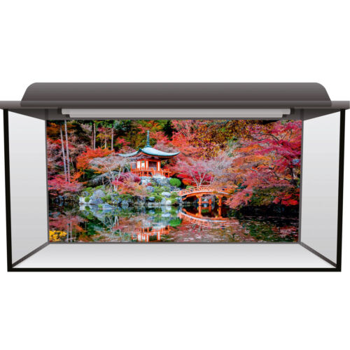 Fish Tank Background 90x45cm Static Cling - Daigoji Temple Fluval Juwel #0007 - Afbeelding 1 van 2