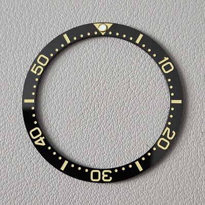 SEIKO Bezel Insert Turtle SRP777 / LOW PIP Black Ceramic Khaki Flat C3