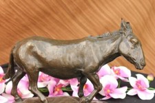 Handgefertigte Bronze Skulptur VERKAUF Bauernhof Szene Krippe Esel Mini Marmor