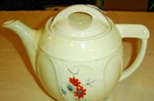 Drip-O-Lator Coffee Pot Orange & White Daisies Flowers Enterprise Aluminum #6858