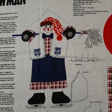 Springs Industries Hang Around Snowman Fabric Panel Christmas Wall Hanging