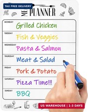 Dry Erase Magnetic Meal Planner for Refrigerator A4 8.5x12 inch - Magnet Weekl