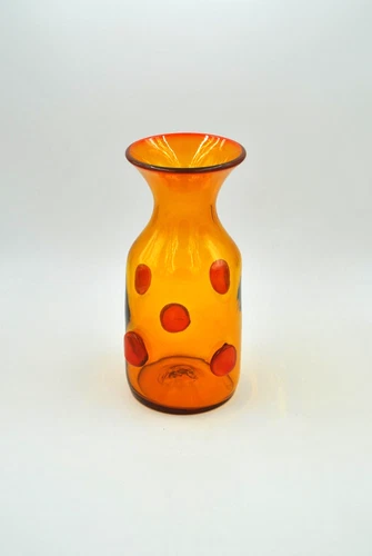 Vintage Blenko Glass "Blob" Vase - Design #595 - Tangerine?