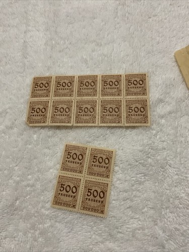 GERMANY-(-1923-)-500.000 Mark-INFLATION lot Of Blocks /FAULTS-SEE PHOTOS.#3 - Picture 8 of 9