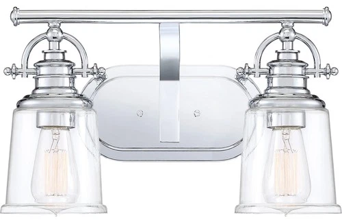 Quoizel GRT8602 Grant 2 Light 16"W Bathroom Vanity Light - Chrome - Picture 1 of 7