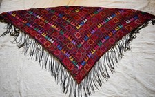 Handmade Tatreez Palestinian Bedouin Embroidered Shawl Scarf Ethnic Tribal Wrap