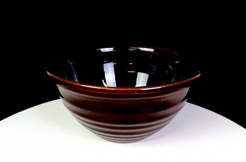Bauer California Pottery #24 Ringware Dark Brown Vintage 7 1/8" Mixing Bowl 1940