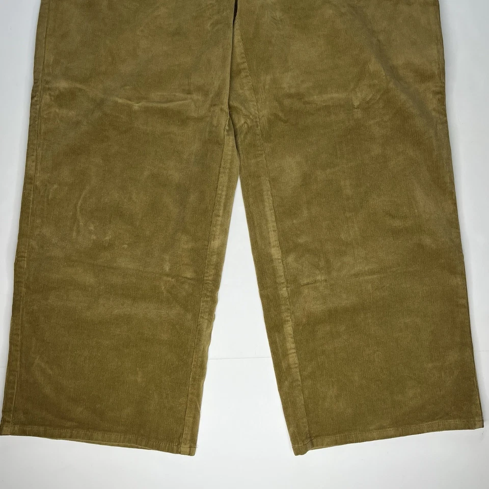 Eileen Fisher Pants Womens PM Brown Organic Cotton Corduroy Wide Leg Cropped Hip - Image 3 of 4