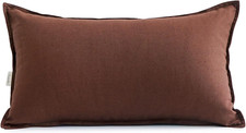 Cotton Linen Decorative 12"X20" Lumbar Throw Pillow Case Cushion Cover with Twin