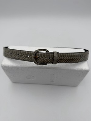 Vintage Honors Genuine Snake Skin Belt Women's  Size M Olive Green