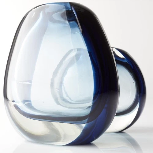 Jacinta Glass Vase-Modern Blue and Clear Design - Picture 5 of 5