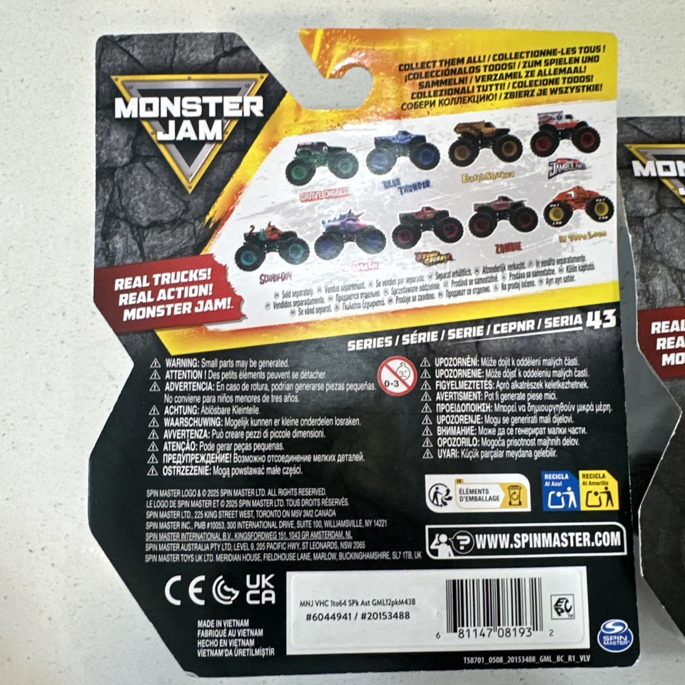 2025 Monster Jam Stone Crusher and Jambulance Lot of Two Monster Trucks - Image 4 of 4