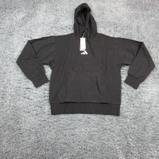 Adidas Hoodie Sweatshirt Mens M Black Feelcozy HD Pullover Fleece Logo NWT