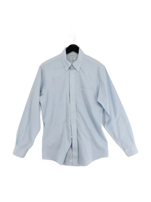 Brooks Brothers Men's Shirt Collar: 15.5 in Blue Checkered 100% Cotton Basic - Image 1 of 4