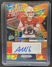 2025 Prizm Draft Arch Manning Saturday Star Signatures Orange Pulsar Auto #/35