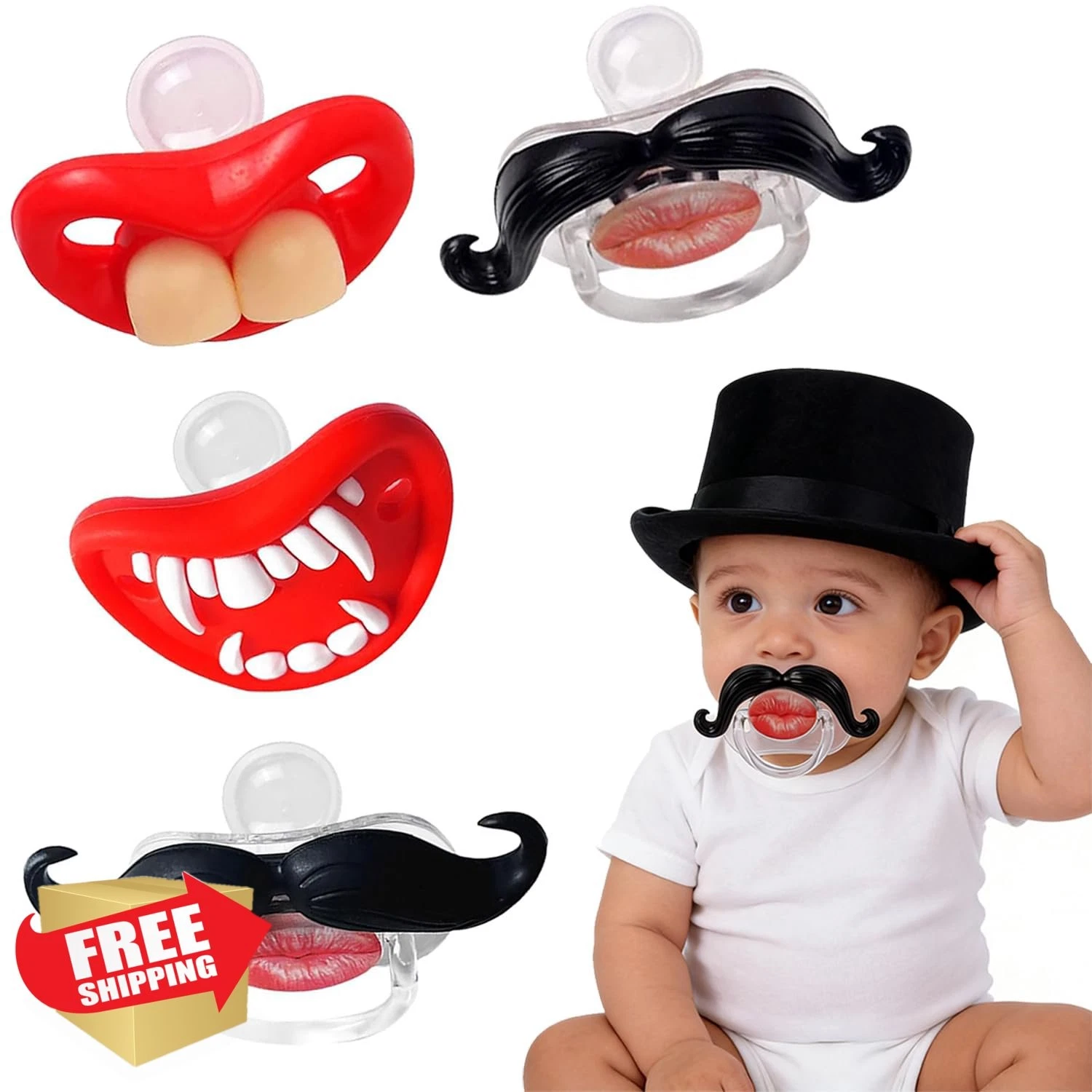 YAPROMO Funny Mustache Pacifier 0-18m