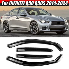 In-Channel For INFINITI Q50 Q50S 14-24 Rain Guards Window Visors Vent Deflectors