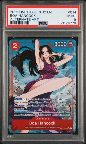 2025 ONE PIECE OP12-LEGACY OF THE MASTER ALTERNATE ART #014 BOA HANCOCK PSA 9