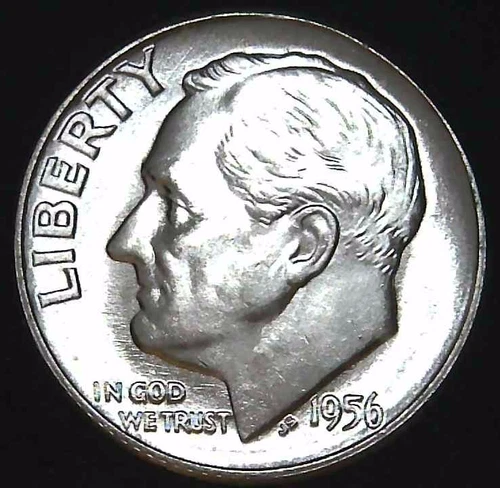 1956-P 10C Roosevelt Dime BU 90% Silver 26oww0117-1