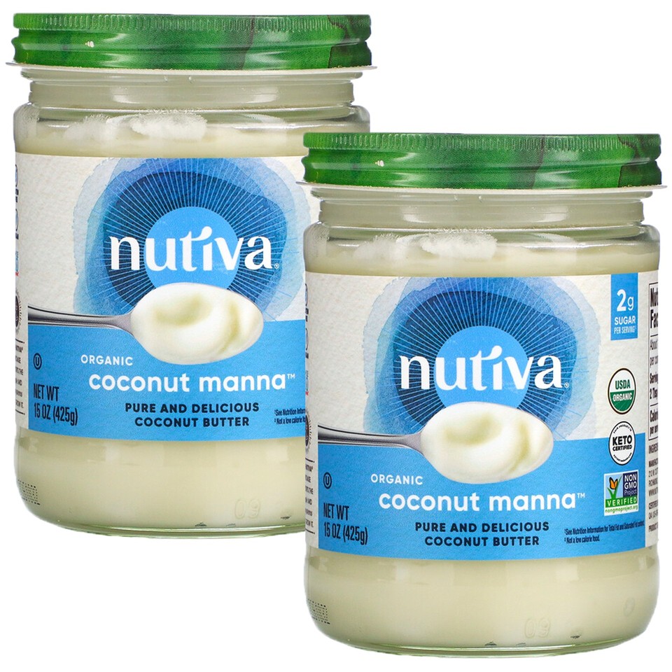 Nutiva, (2 Pack) Organic, Coconut Manna, Pureed Coconut, 15 oz (425 g)