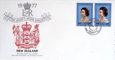 Vintage 1977 New Zealand Silver Jubilee FDC Pair QEII 25 Feb First Day Cover