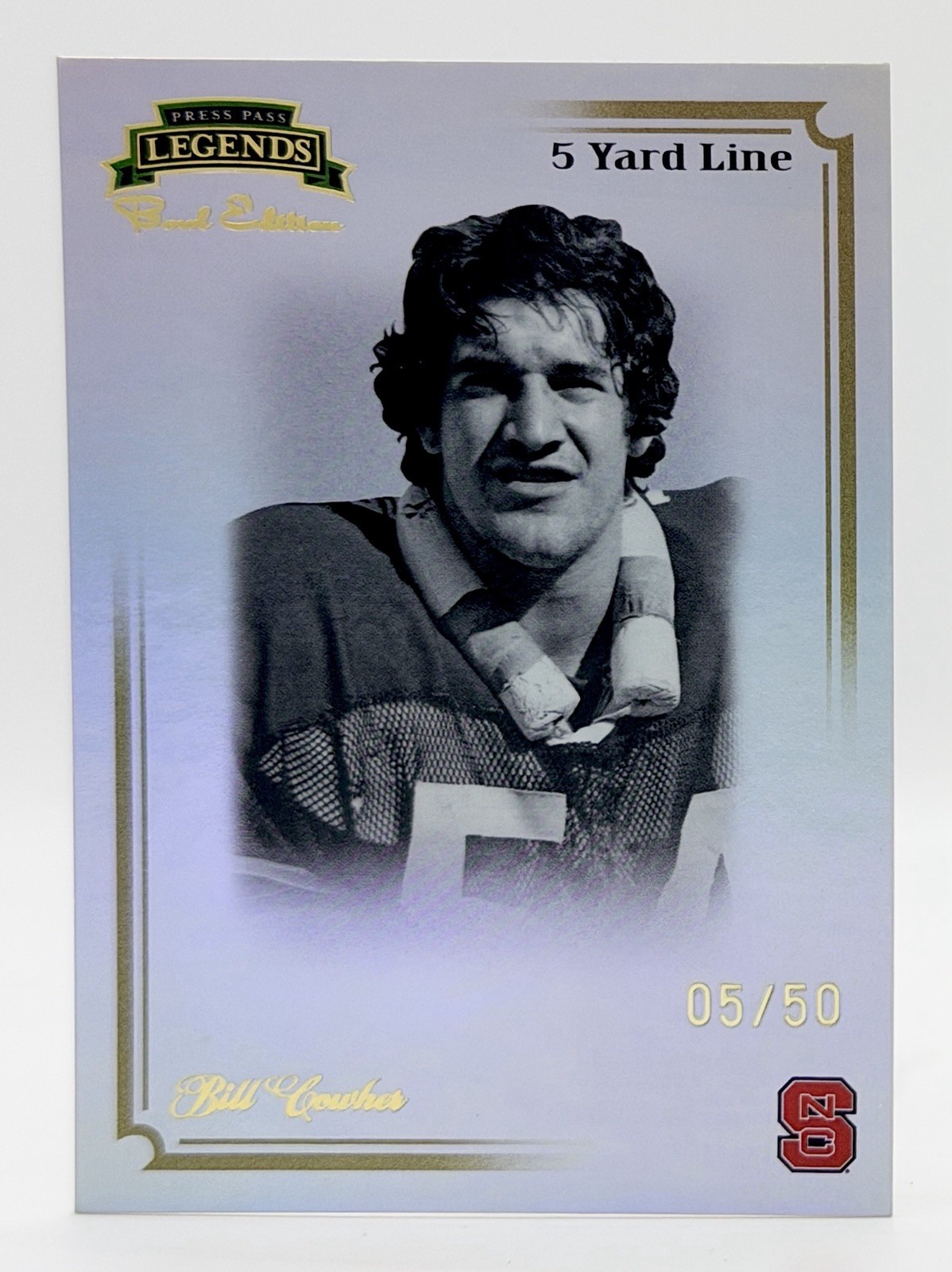 2008 Press Pass Legends 5 Yard Line #5 Bill Cowher 5/50 NC State Wolfpack