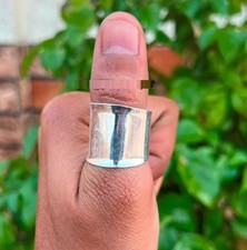 Handcrafted Sterling Silver Adjustable Ring: Bohemian Thumb Ring All Size R 458