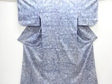 7640287: JAPANESE KIMONO / ANTIQUE KIMONO / SILK / TSUMUGI / KIKKO  FLOWER