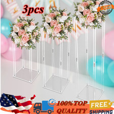 Clear Acrylic Flower Stand 40/60/80cm Tall Column Vase Wedding Decoration