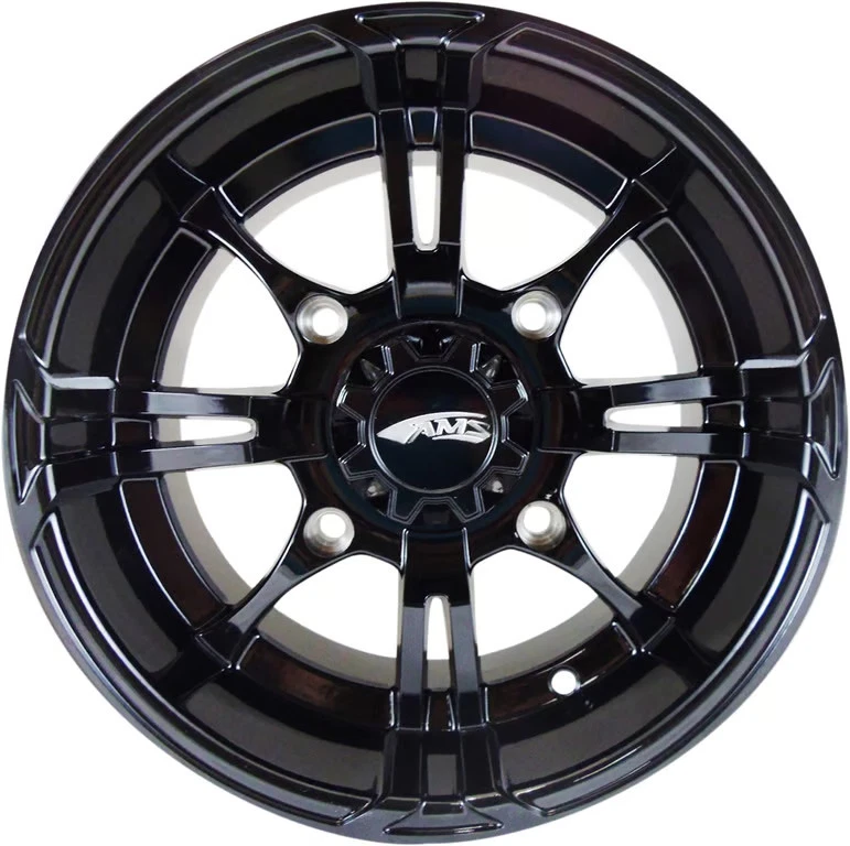 Rueda de aluminio fundido AMS Roll N 108 - 14x8 - 4,5+3,5 desplazamiento - 4/156 - negro mate Foto 2 de 4