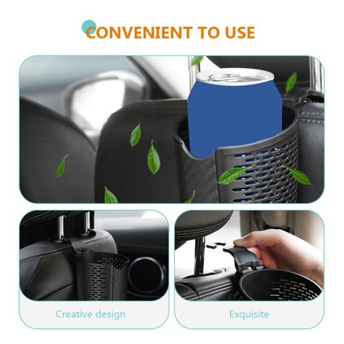 2Pcs Car Cup Holder - Backseat Organizer with Hook for Water Bottles & Cans - Picture 8 of 9