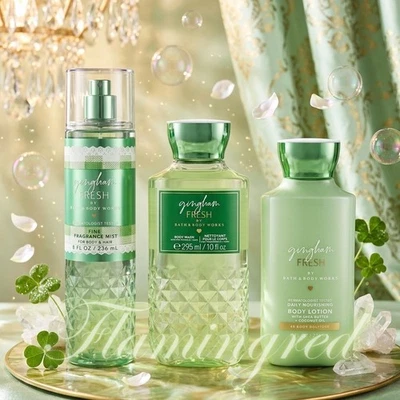 Bath & Body Works Gingham Fresh Fragrance Mist Body Wash Lotion 3-teiliges Set - Bild 1 von 4