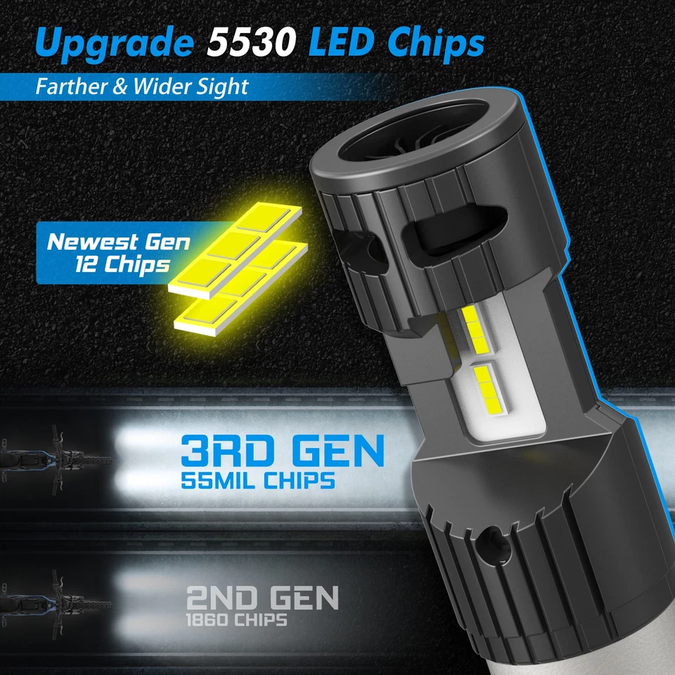 2x S2 BA20D Faros LED 50W 6000K Para KTM 450 EXC 2008-2011 Blanco Frío Foto 4 de 4