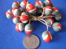 Vintage Millinery Flower Stamen EC11 LG Red Green Ecru