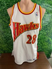 1993-94 Atlanta Hawks Basketball #28 Andrew Lang Game Jersey Champion Size 48+3