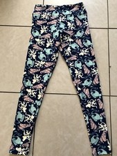 OS LuLaRoe Disney Princess Leggings Aladdin Genie Abu Rajah Silhouette Navy 76