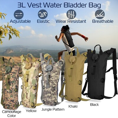 3L Water Bladder Bag Tactical Military Hiking Camping Hydration Backpack  Outdoor
