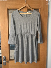 Fat Face ladies black and white striped long flute sleeved dress size 8